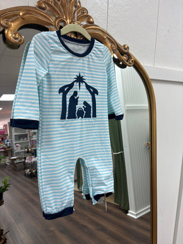 Striped Nativity Romper