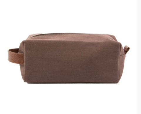 Men’s Mocha Canvas Dopp Kit