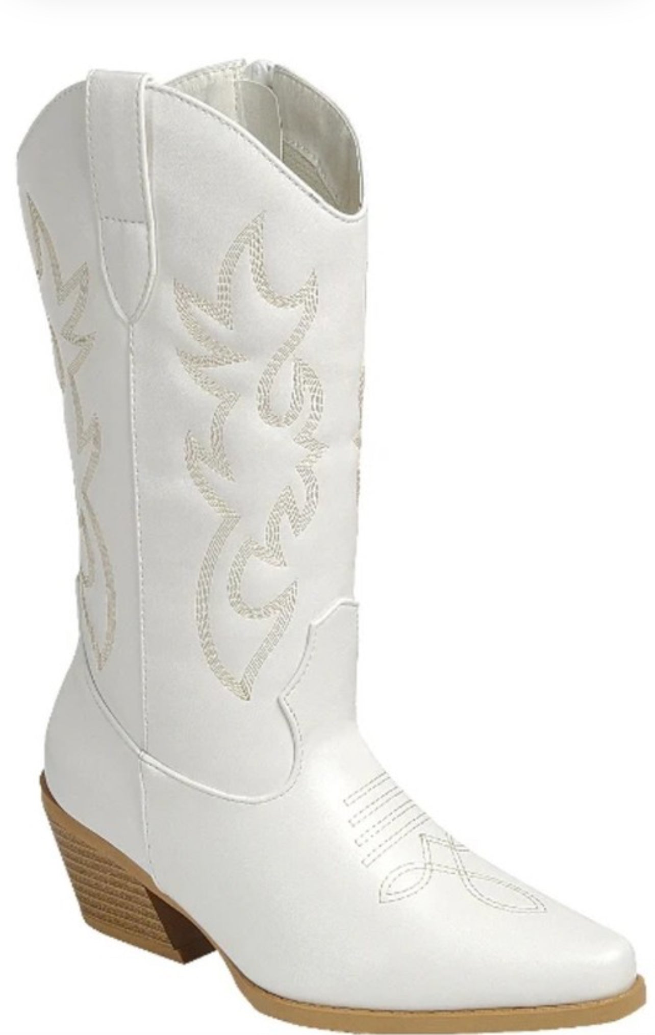 Girl’s White Western Boots