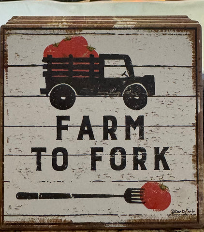 Farm To Fork Coasters 4 Set