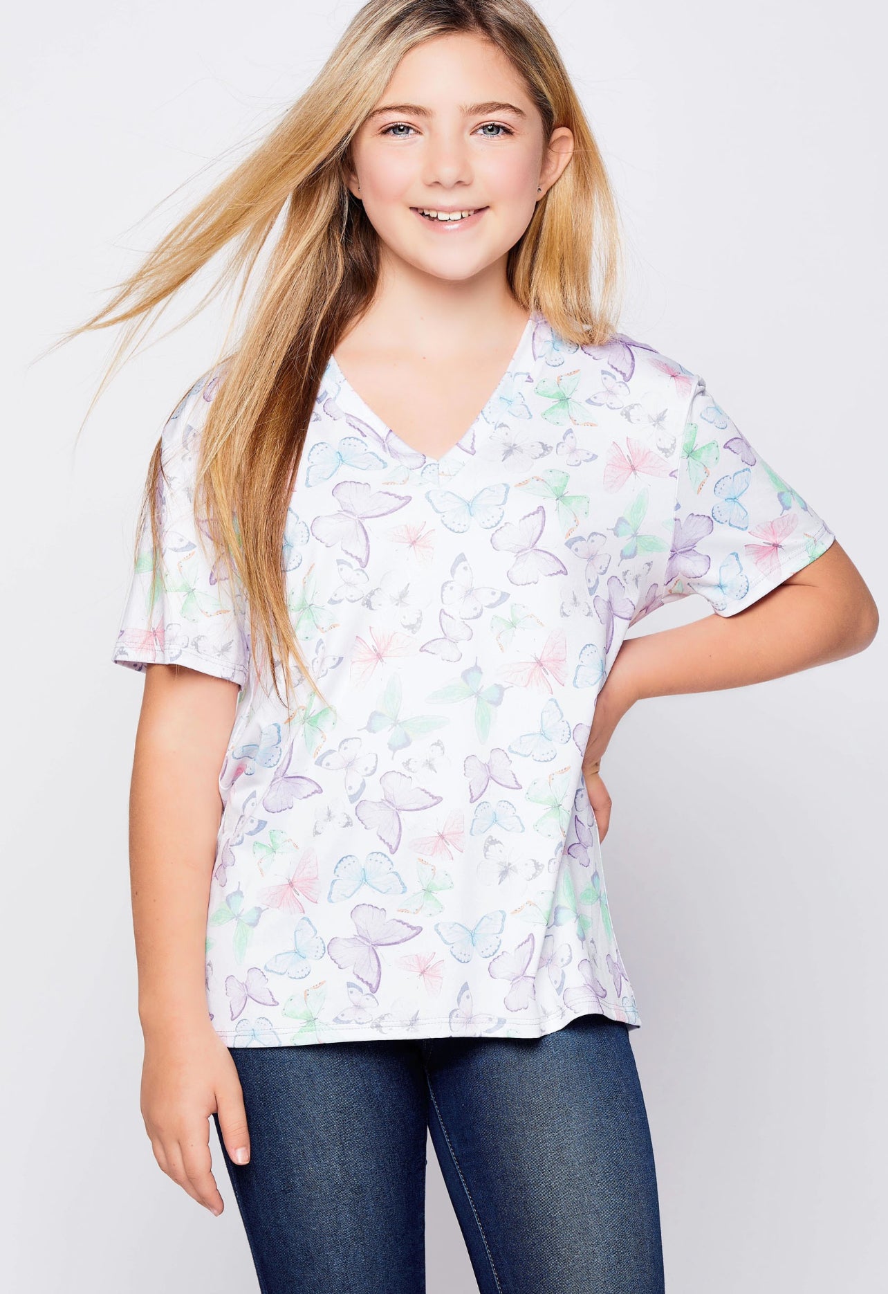 Girl’s Butterfly Print Tee