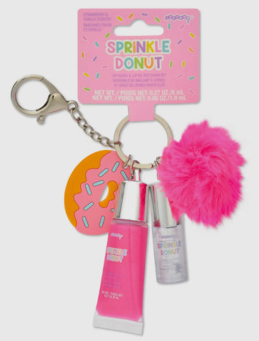 Sprinkle Donut Lip Gloss Keychain