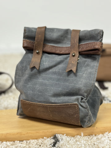 Distressed Canvas & Leather Lunch Bag