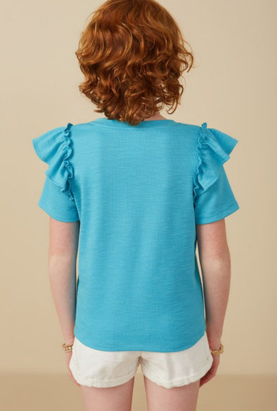 Girl’s Ruffle Ribbed Top