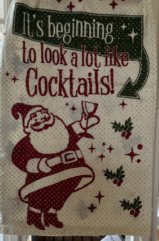 It’s Beginning To Look Like Cocktails Kitchen Towel