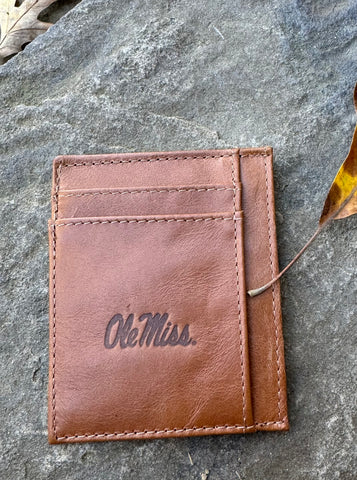 Brown Leather Embossed Card Holder