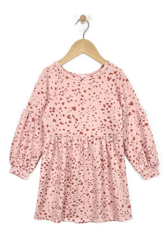 Girls Long Sleeve Heart Dress