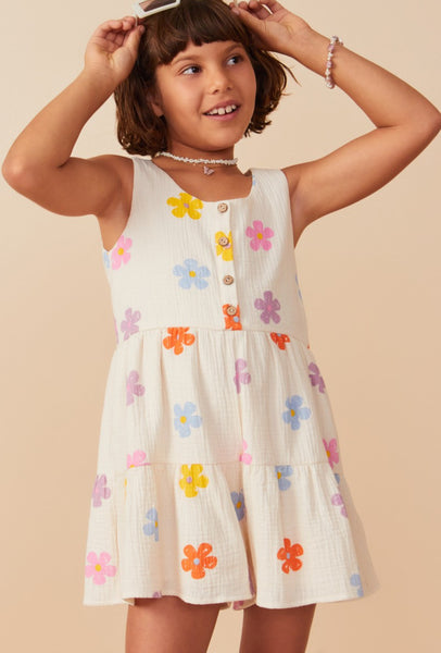 Girl’s Flower Muslin Romper