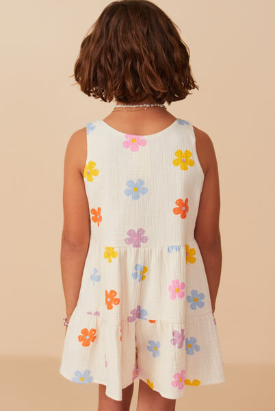 Girl’s Flower Muslin Romper