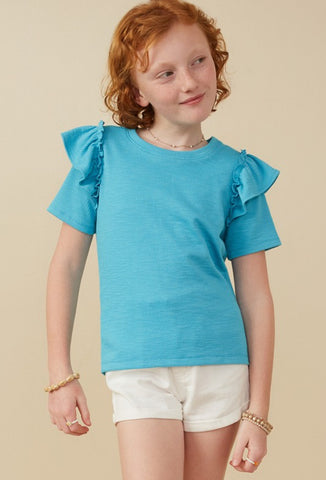 Girl’s Ruffle Ribbed Top