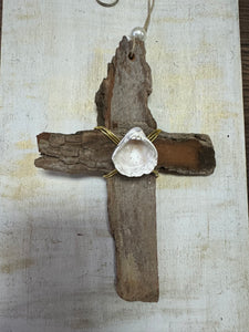 Shell cross ornament