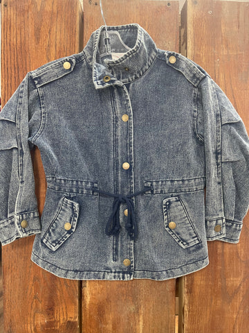 Girl’s Drawstring Denim Jacket