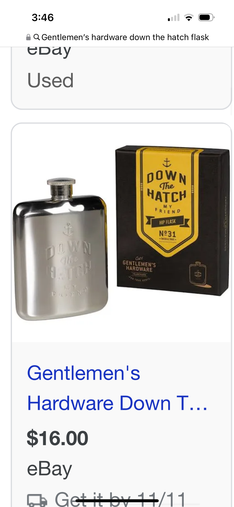 Down The Hatch Stainless Steel Hip Flask