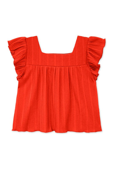 Girl’s Flutter Sleeve Boxy Blouse