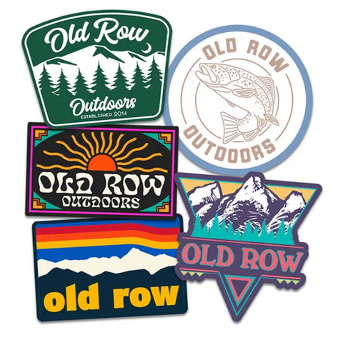 The Outdoors Old Row Sticker 5-Pack