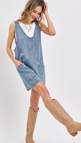 Denim Overall Romper