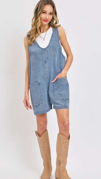 Denim Overall Romper