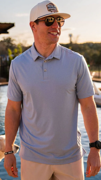 Heather Sky Blue Performance Polo