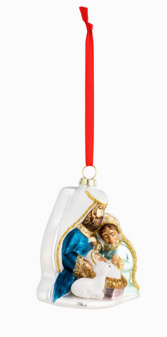 Blown Glass Holy Family Ornament