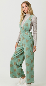 Embroidered Corduroy Jumpsuit