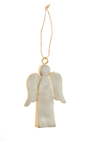 Angel Gold Concrete Ornament