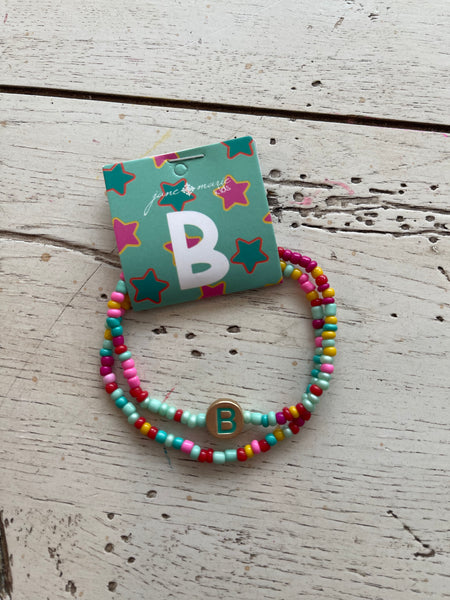 Kids Multi Bead Initial Bracelet